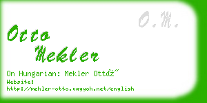 otto mekler business card